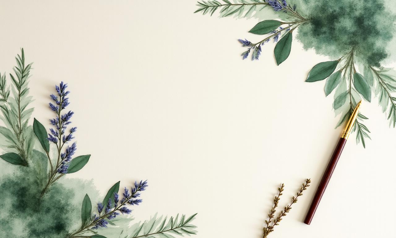 Un plan de jardin dessiné à la main avec une calligraphie élégante et des aquarelles botaniques